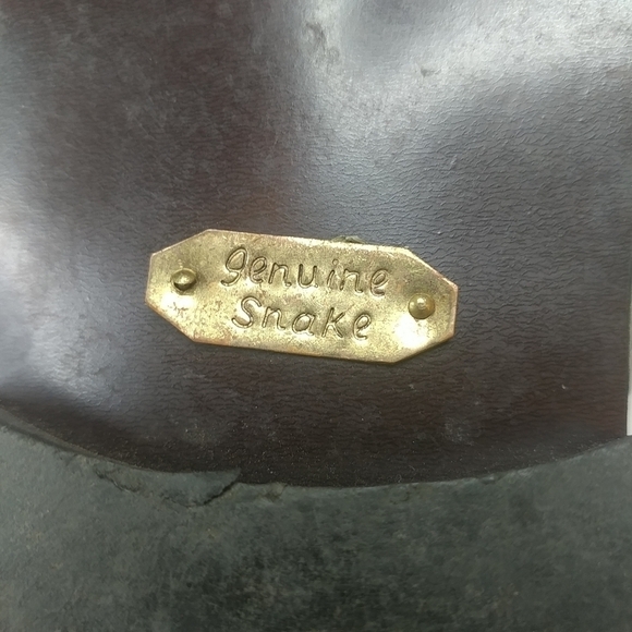 Stacy Adams Mens Brown Genuine Snake Skin Slip On - Picture 8 of 8